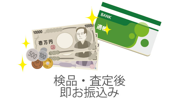 検品査定後のお振込みイメージ